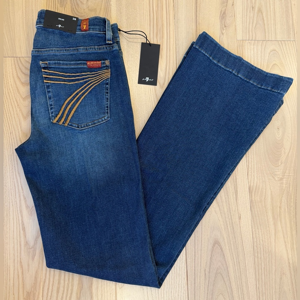 7 For All Mankind Dojo Original Jeans Women's Flare Leg Trousers NWT Size 28